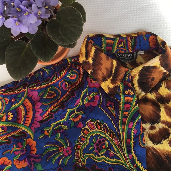 Versace Jeans Couture, Rare 1980s  Versace Shirt, Women’s Size L - Picture 14 of 16